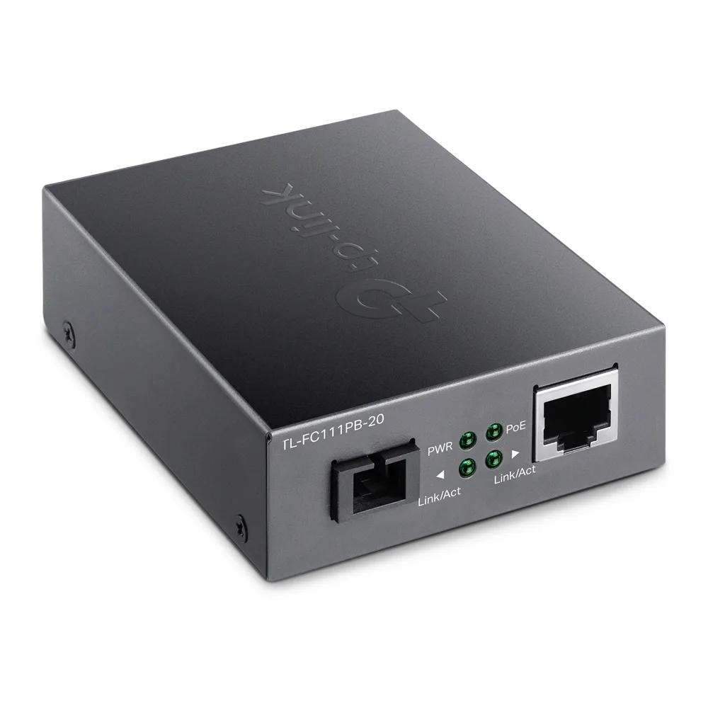 Медиаконвертер TP-LINK TL-FC111B-20 1xFE, 100Base-LX, SM, WDM, 20км, SC. PoE.