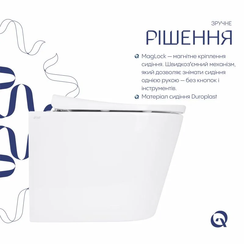 Подвесной унитаз Qtap Scorpio ML Ultra Quiet 490x365x325 мм керамика белый