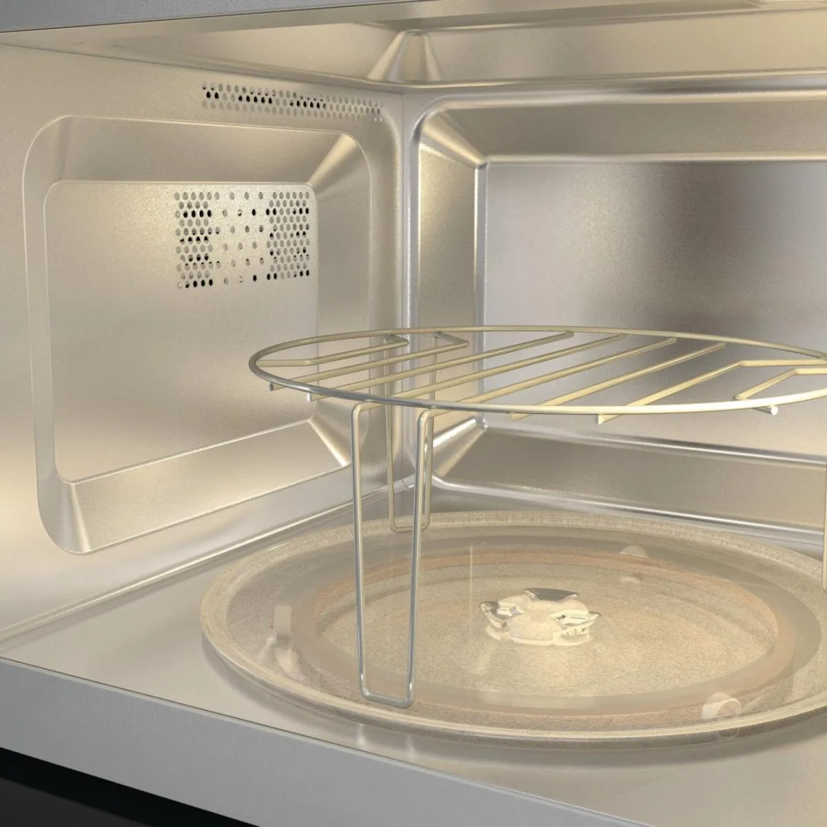 Вбудована мікрохвильова піч Gorenje, 20 л, 800 Вт, з грилем та дисплеєм, нержавіюча сталь.