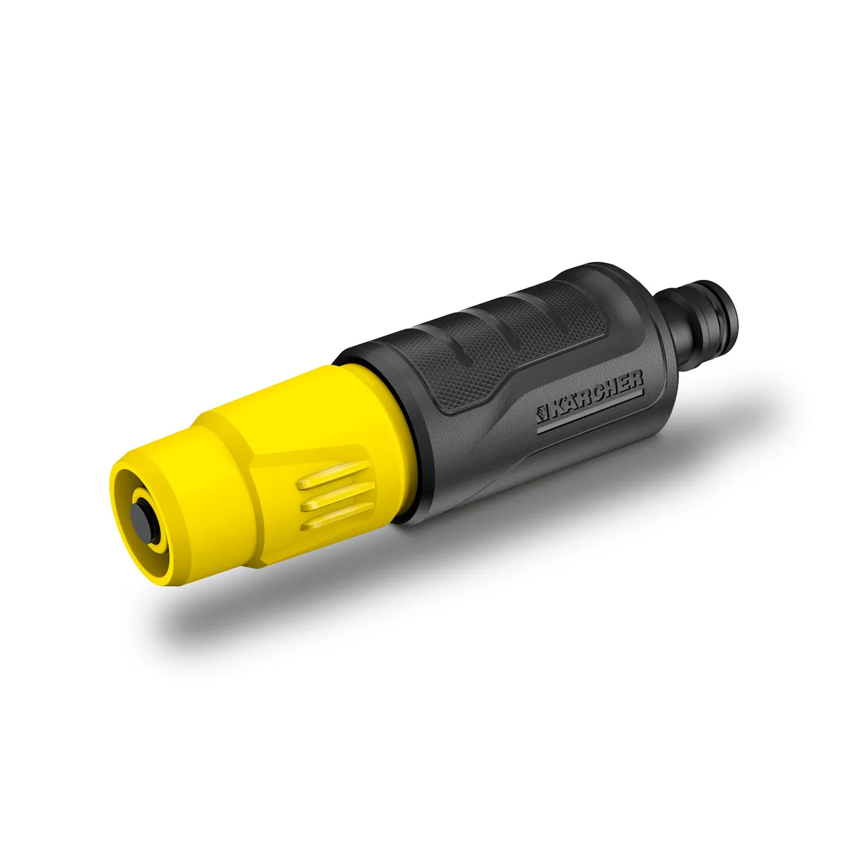 Ручний зрошувач Karcher з можливістю регулювання форми водяного струменя.