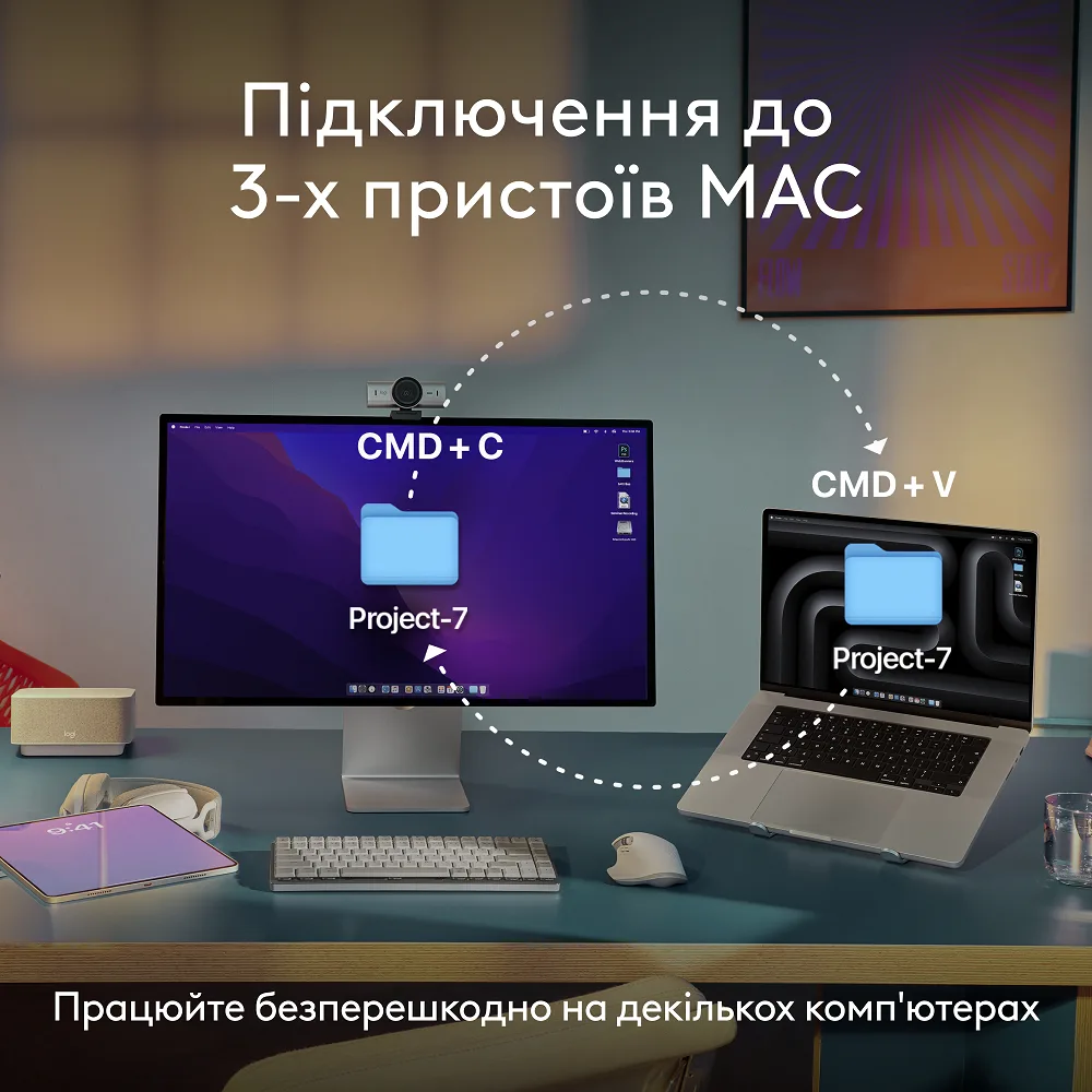 Миша Logitech оптична середня бездротова Bluetooth 8000 dpi сірий