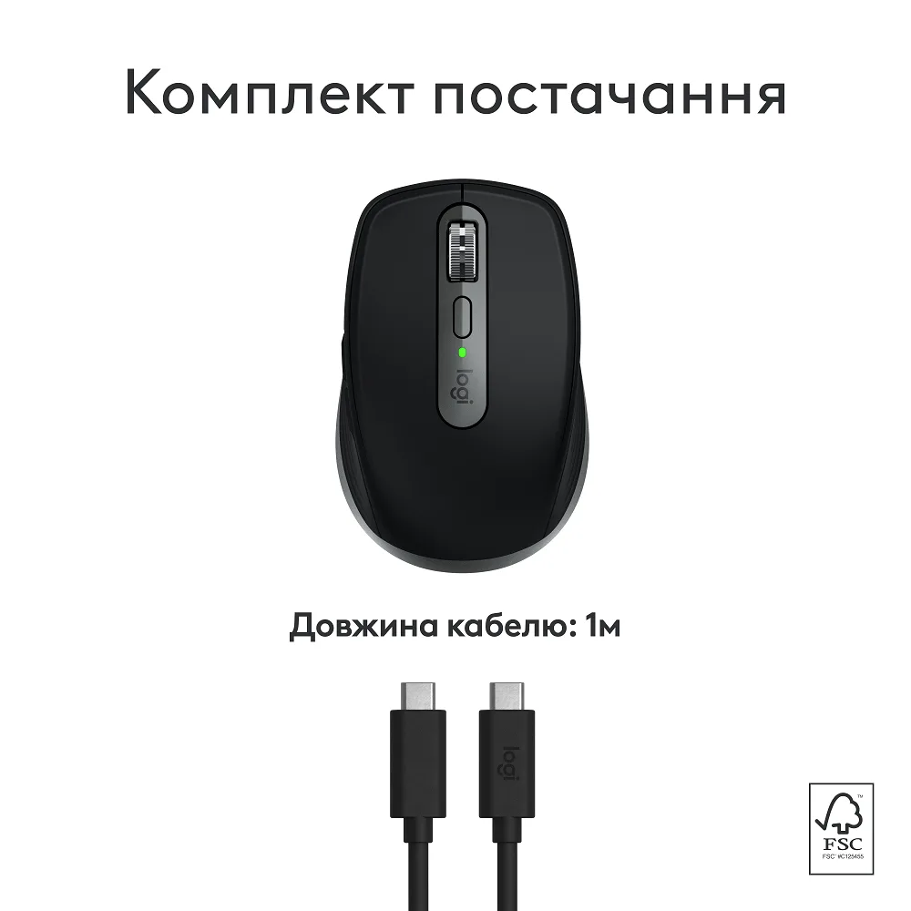 Миша Logitech оптична середня бездротова Bluetooth 8000 dpi сірий