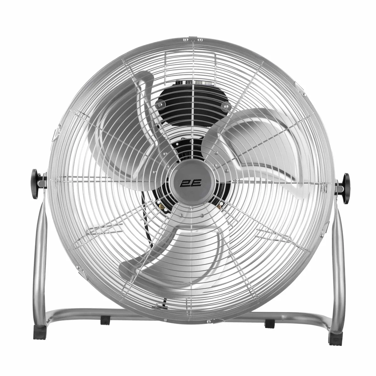 Підлоговий вентилятор 2E PowerWind 45C професійний, 45 см, 100 Вт, з кнопковим управлінням, двигун з 100% міді, сріблястий.