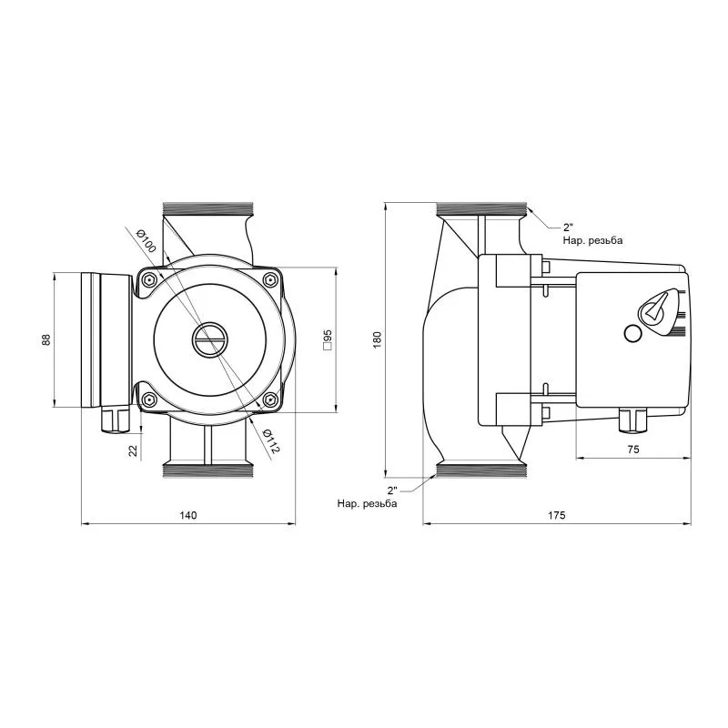 Циркуляционный насос Thermo Alliance LPS 32/80/180 2" 260 Вт медь 140х175х180 мм