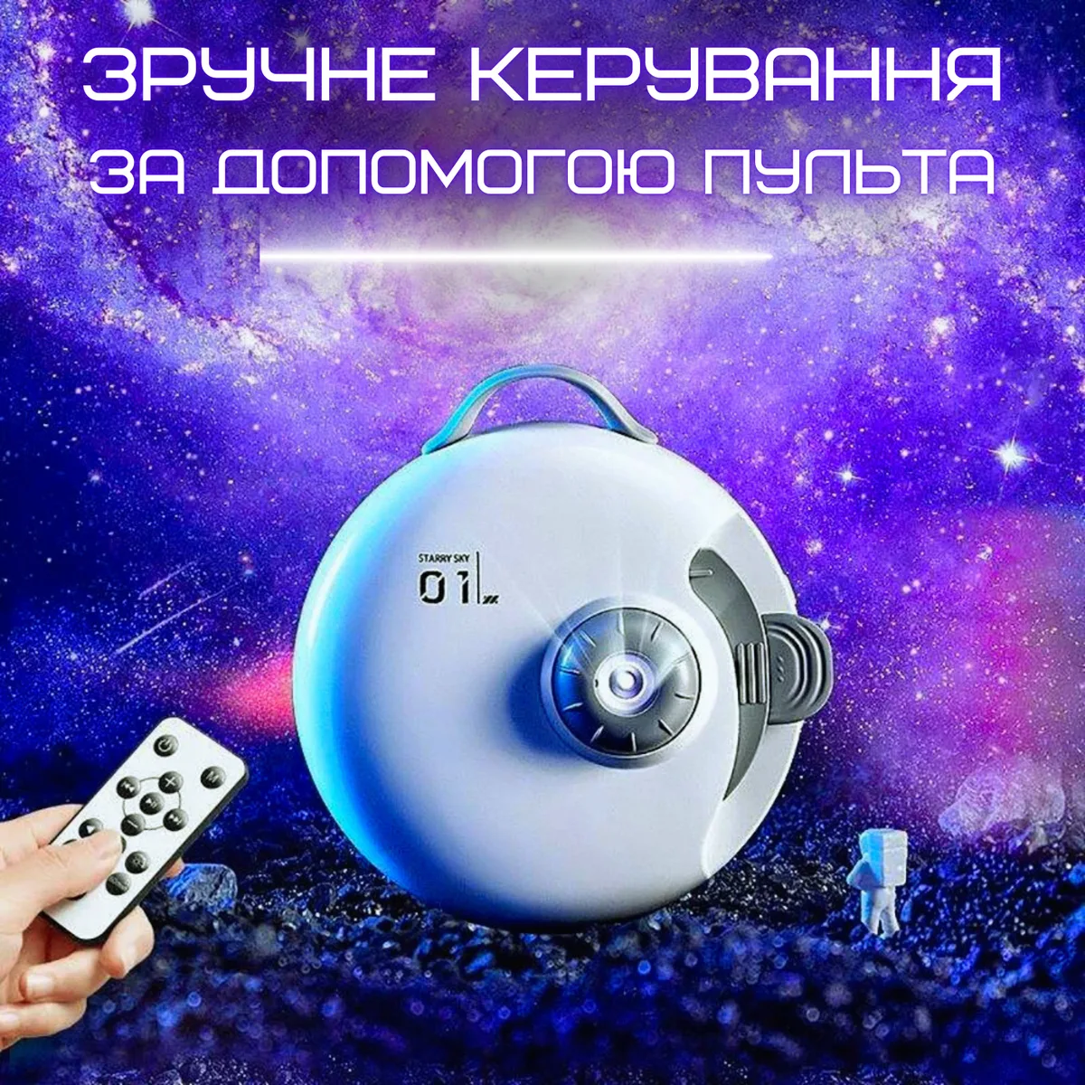Бездротовий проектор-нічник планетарій з 32 слайдами акумуляторний ABS пластик 3 м