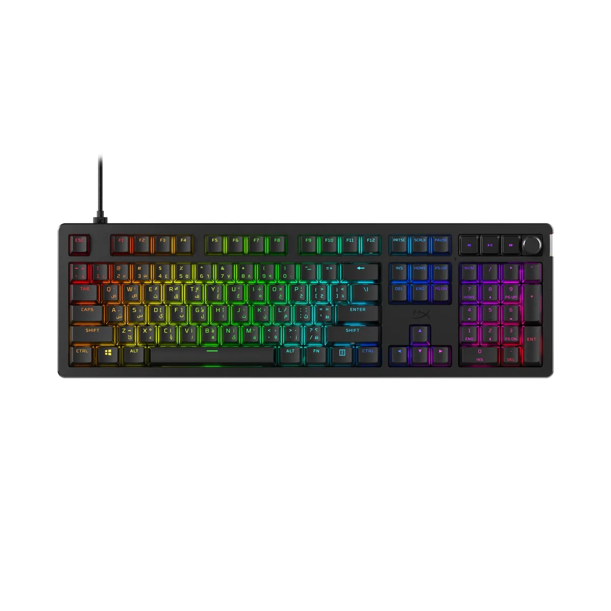 Клавіатура механічна HyperX Alloy Rise 106key, Red, USB-A, EN/UA, RGB, чорний
