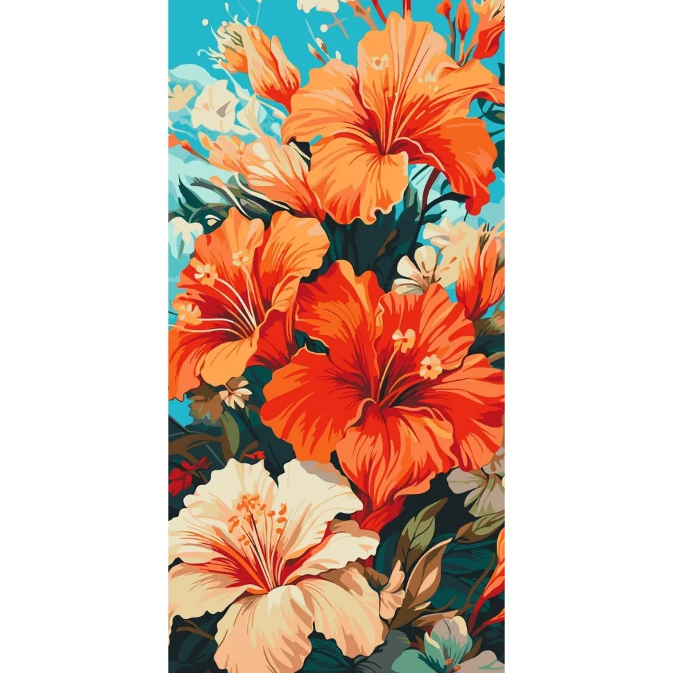 Картина по номерам Art Craft бавовна 40х80 см Гібіскус 24 кольори