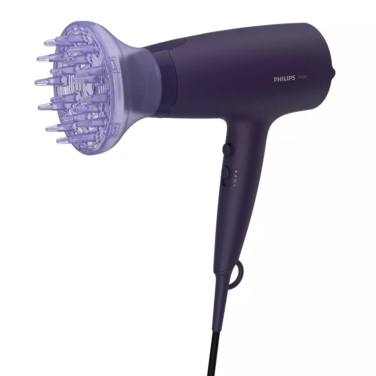 Фен Philips 3000 Series, 2100 Вт, 3 скорости, диффузор, ионизация, холодный обдув, синий