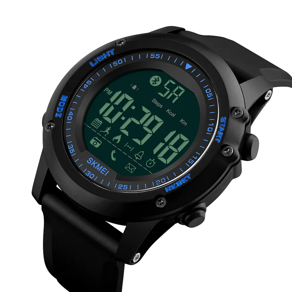 Часы Skmei полимерные 50 м синие Bluetooth