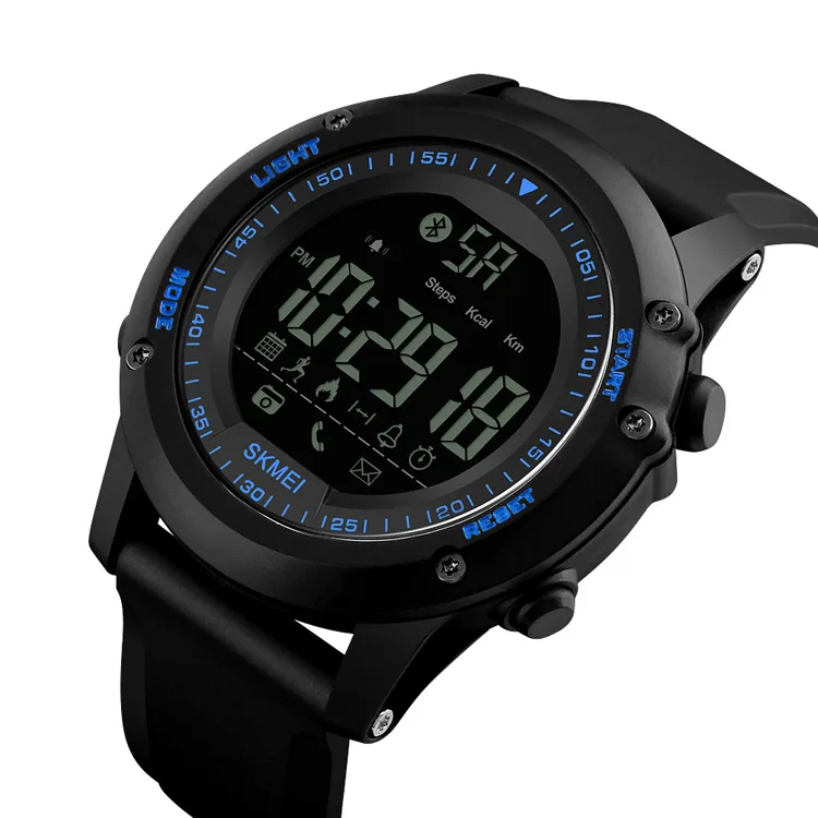 Часы Skmei полимерные 50 м синие Bluetooth