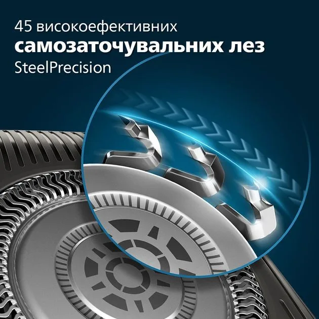 Електрична роторна бритва Philips Series 5000, 9Вт, з 3 бритвяними головками, Li-Ion, для сухого та вологого гоління, з тримером,