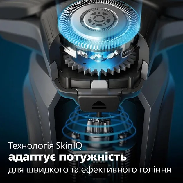 Електрична роторна бритва Philips Series 5000, 9Вт, з 3 бритвяними головками, Li-Ion, для сухого та вологого гоління, з тримером,