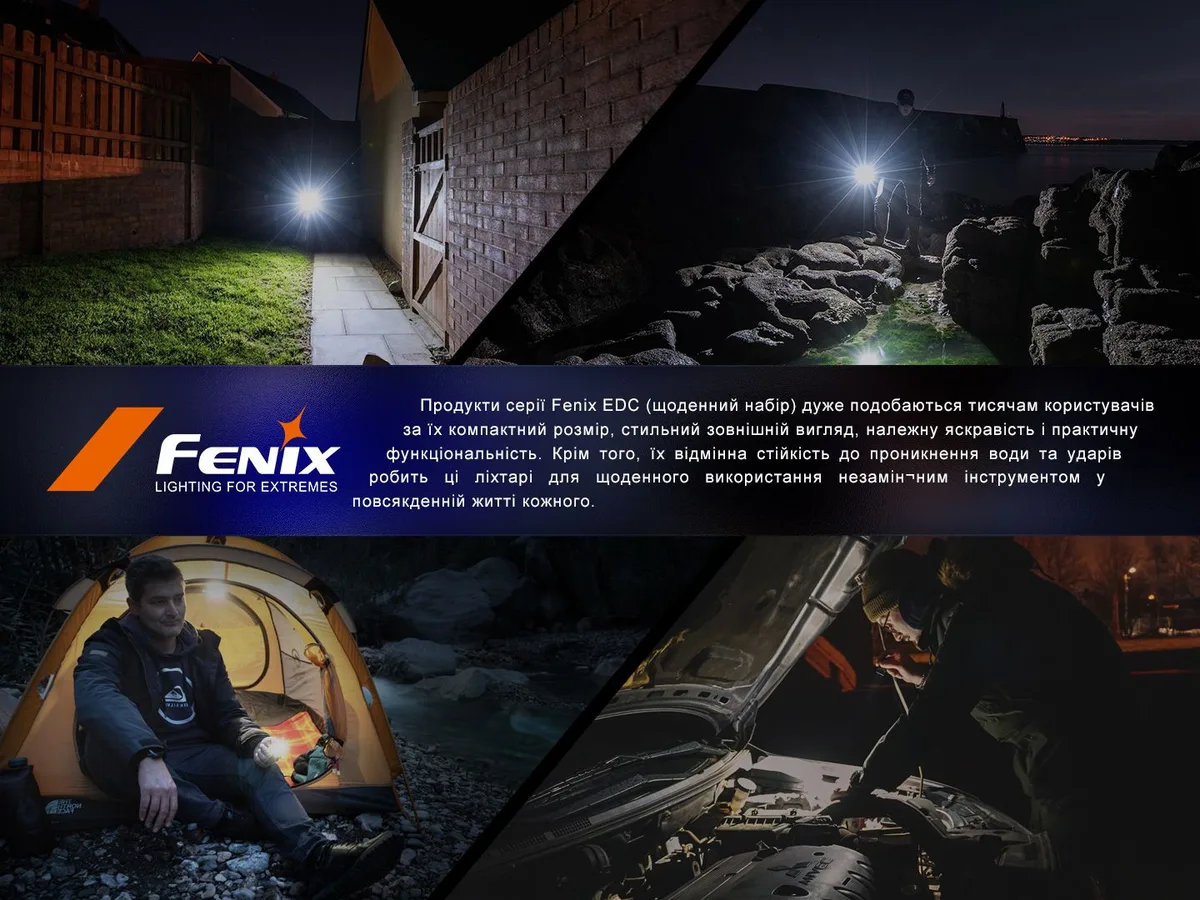 Ліхтар наключний Fenix алюміній 52,5х26х13 мм синій 500 люменів
