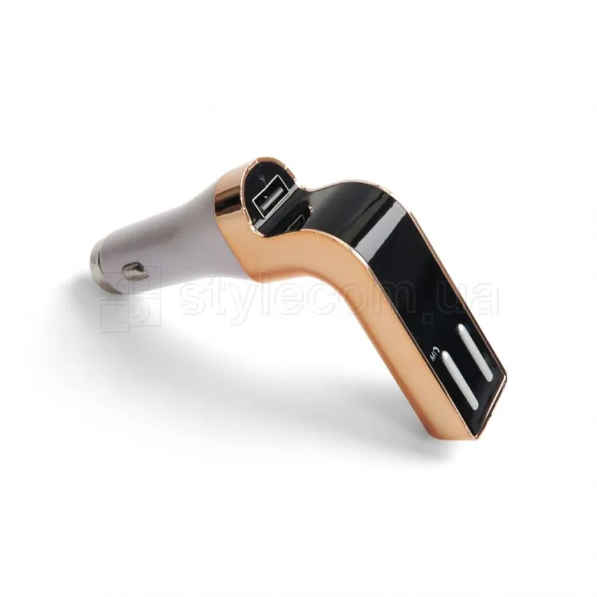 FM-трансмітер Bluetooth 3USB пластик білий золотий