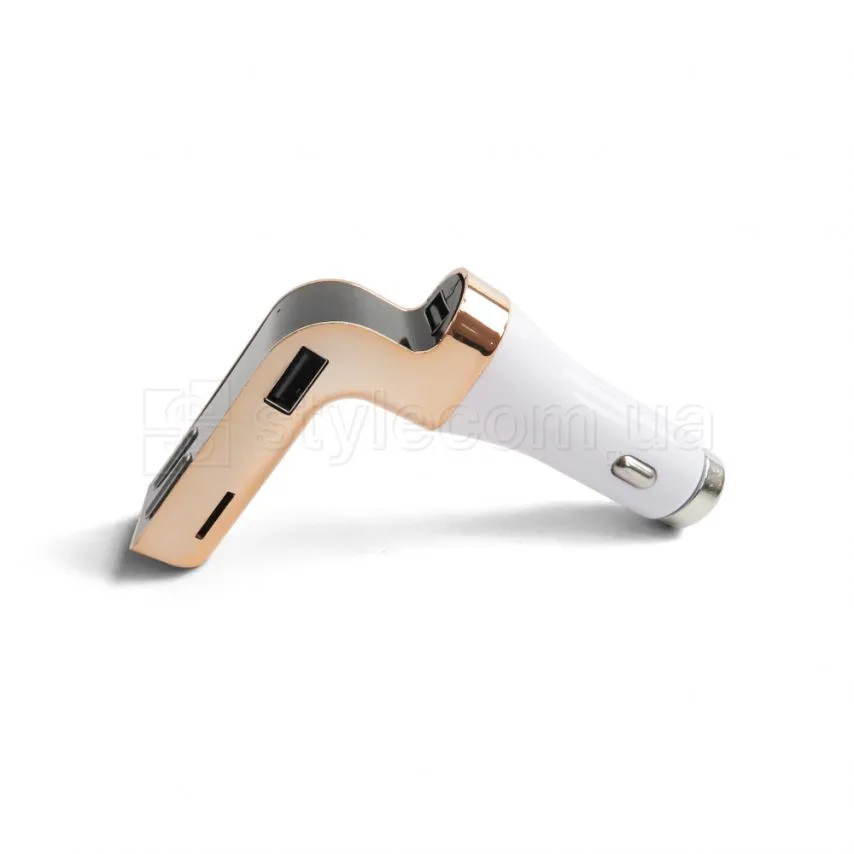 FM-трансмітер Bluetooth 3USB пластик білий золотий