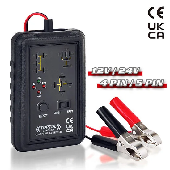 Тестер автомобільних реле TOPTUL EAAE0124 12V 24V 4pin 5pin компактний