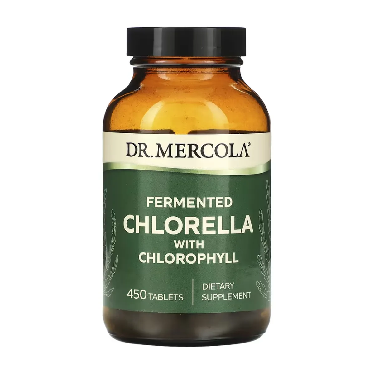 Ферментована хлорела Dr. Mercola 450 таблеток хлорофілу для детоксикації.