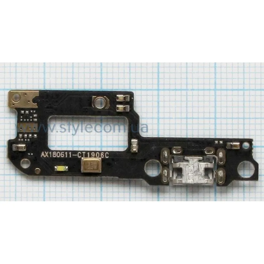 Шлейф нижня плата Xiaomi High Quality з роз'ємом живлення та мікрофоном Чорний