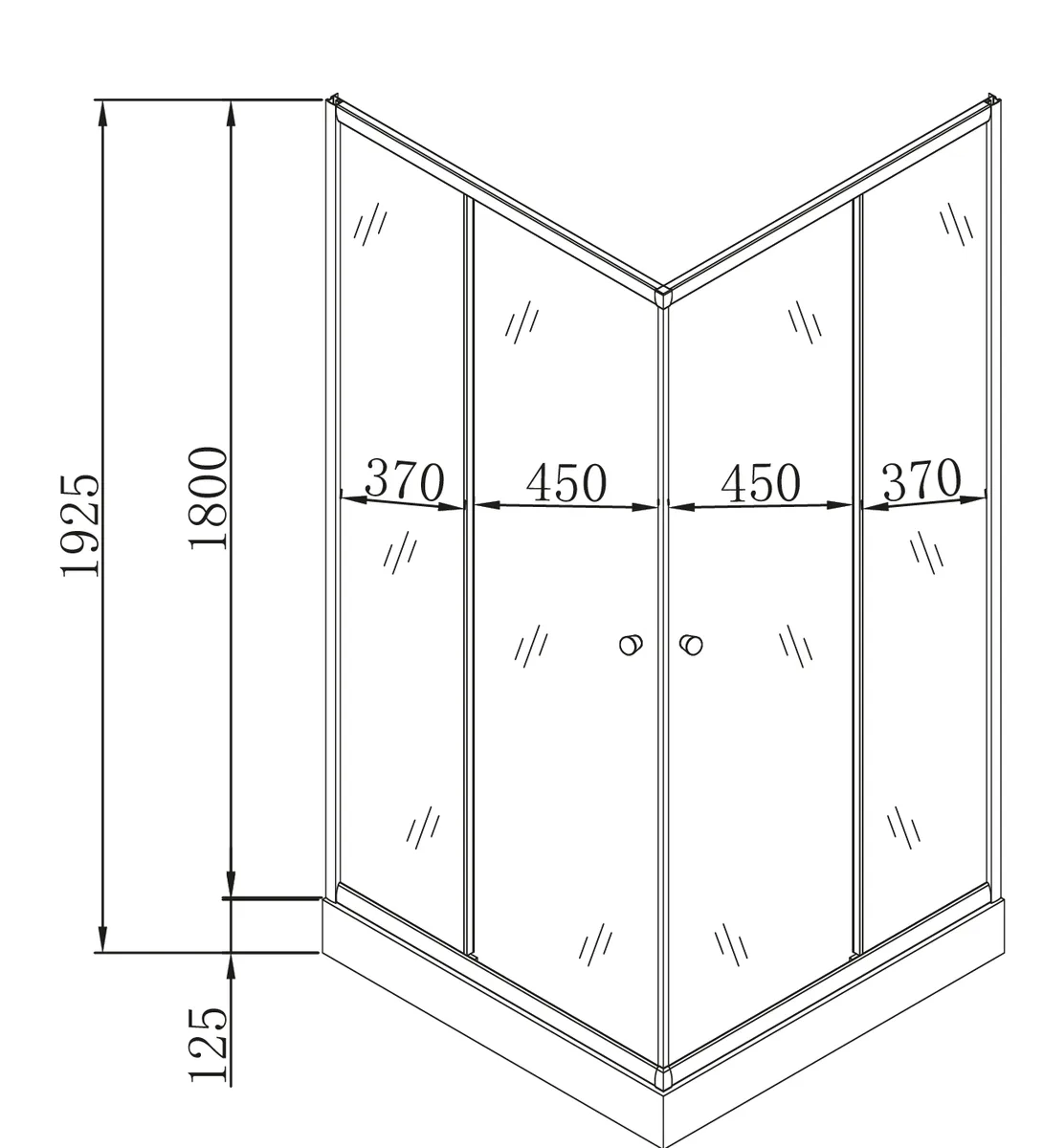 Душевая кабина 90x90 см с низким поддоном ABS графитовое стекло 4 мм SCT01-90x90x195-TR