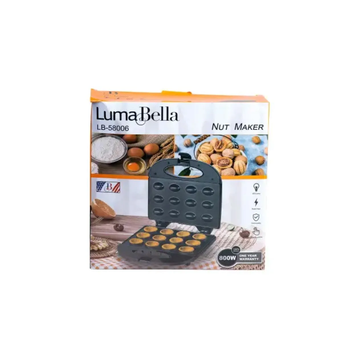 Електрогорішниця Luma Bella 800 Вт антипригарне покриття 12 половинок 55х23 см