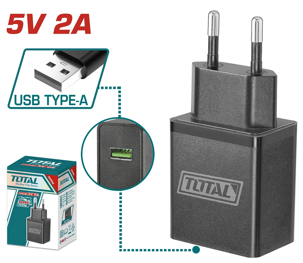 Зарядний пристрій TOTAL Li-Ion 12В USB Type-А 5В 2А