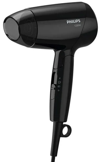 Фен Philips EssentialCare, компактний дорожній, 1200Вт, 3 налаштування, холодний обдув, чорний.