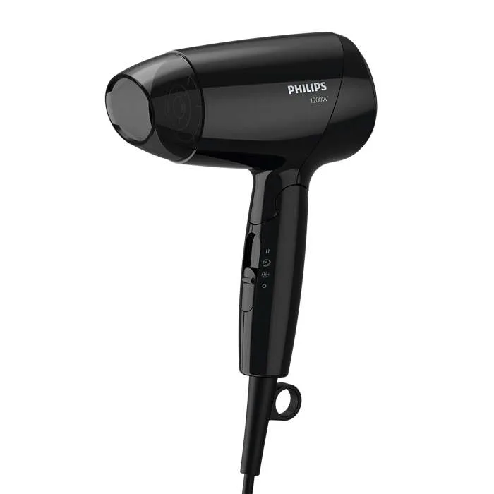 Фен Philips EssentialCare, компактний дорожній, 1200Вт, 3 налаштування, холодний обдув, чорний.