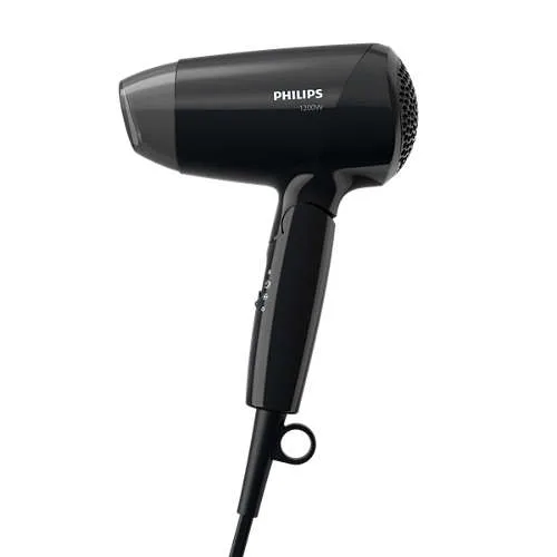 Фен Philips EssentialCare, компактний дорожній, 1200Вт, 3 налаштування, холодний обдув, чорний.
