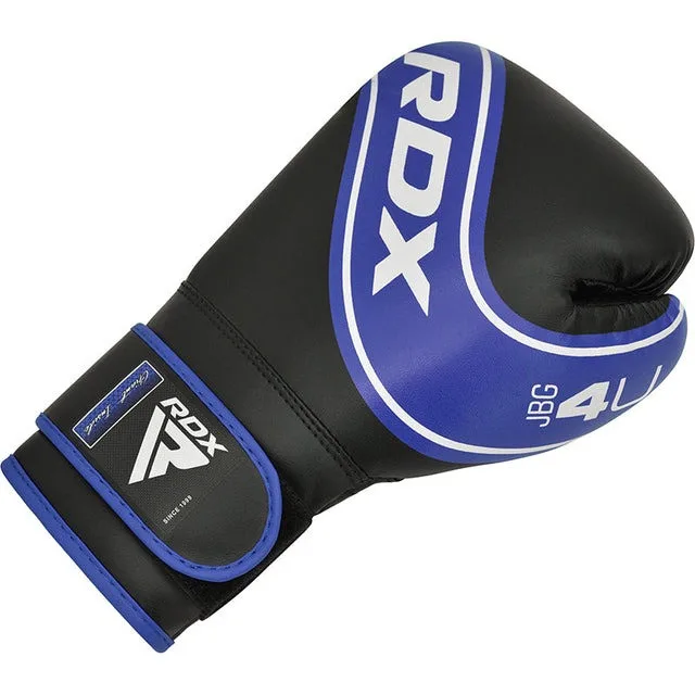 Боксерские перчатки RDX PU 6 oz Синие Черные для детей с капой в комплекте.