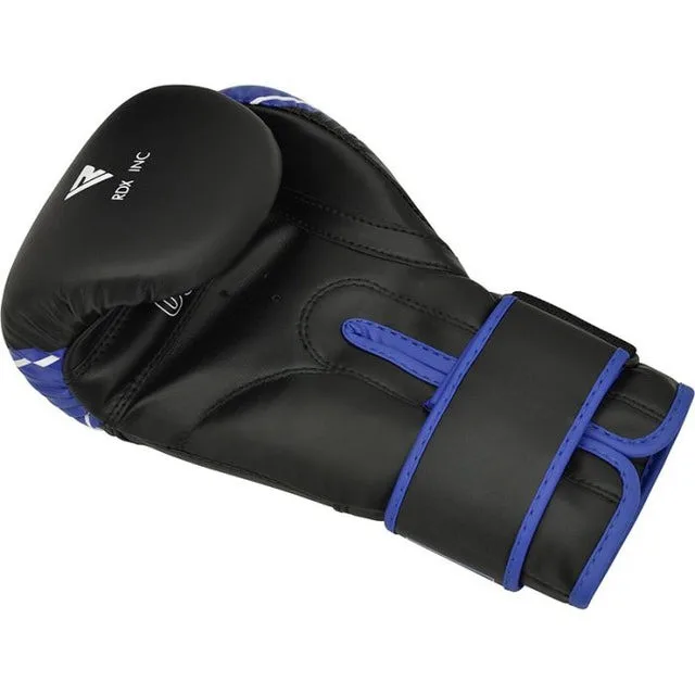Боксерские перчатки RDX PU 6 oz Синие Черные для детей с капой в комплекте.