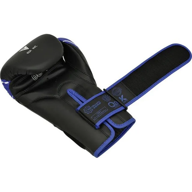 Боксерские перчатки RDX PU 6 oz Синие Черные для детей с капой в комплекте.