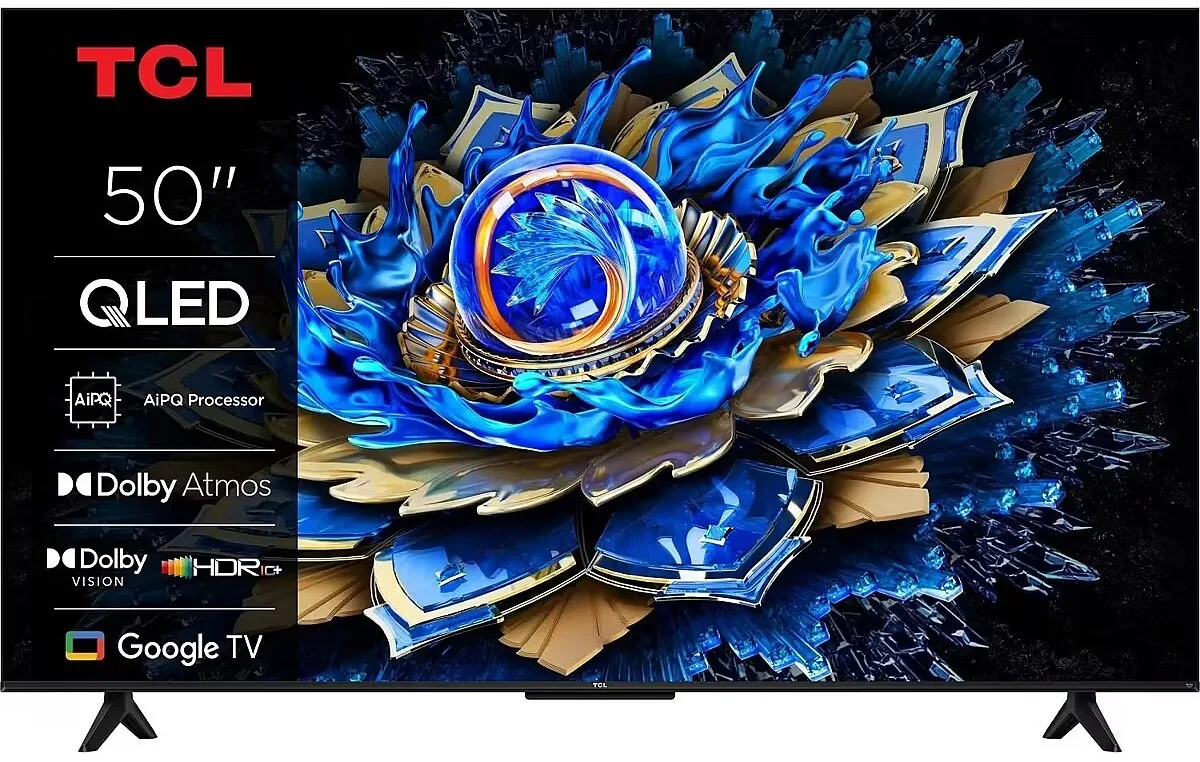 Телевізор 50" TCL QLED 4K 60Hz Smart Google TV Black