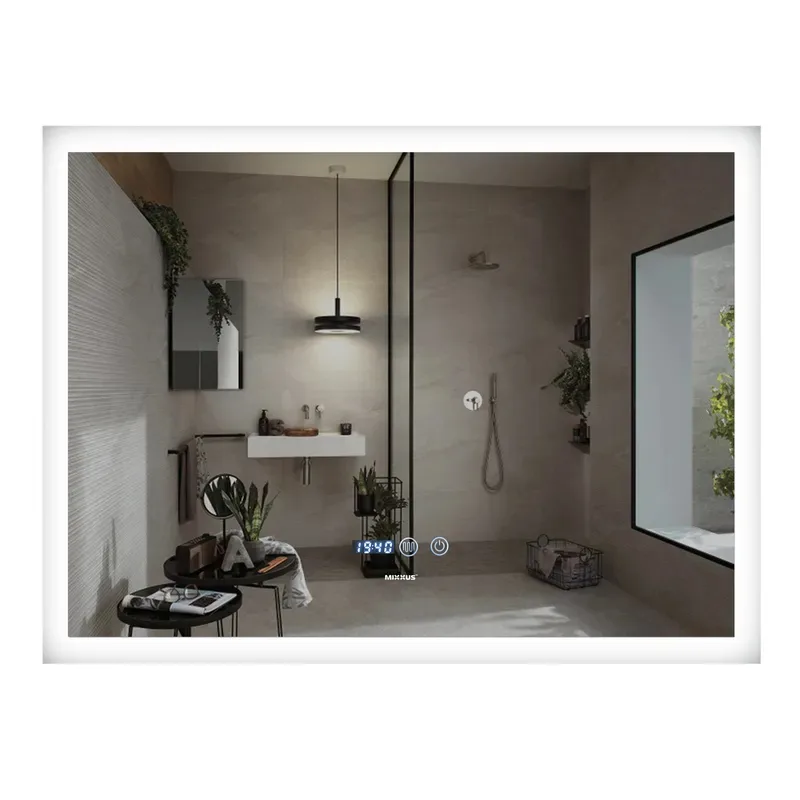 Дзеркало настінне Mixxus FLAT MR04 LED Touch 80x60 см безмідне з антизапотівальником