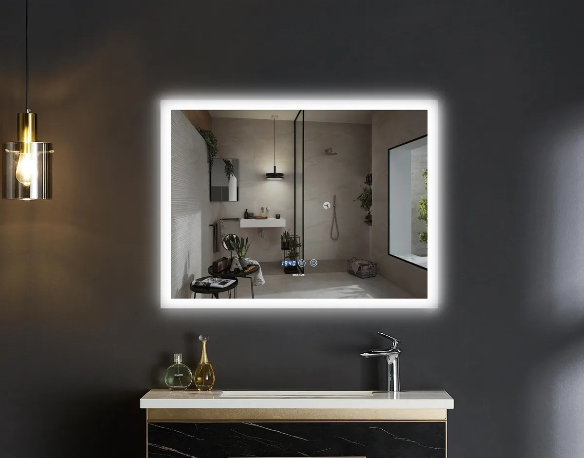Дзеркало настінне Mixxus FLAT MR04 LED Touch 80x60 см безмідне з антизапотівальником