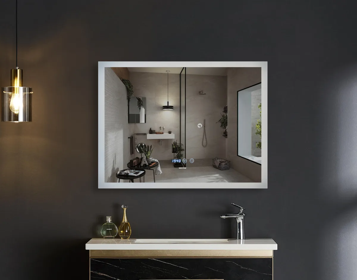 Дзеркало настінне Mixxus FLAT MR04 LED Touch 80x60 см безмідне з антизапотівальником