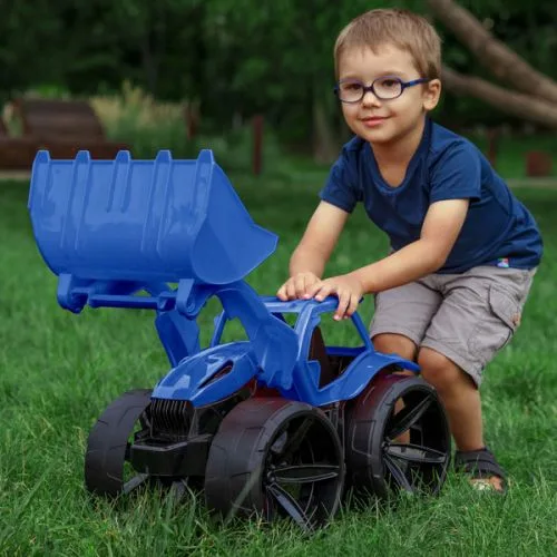 Машинка бульдозер Maximus з рухомим ковшем 68 см синя для дітей