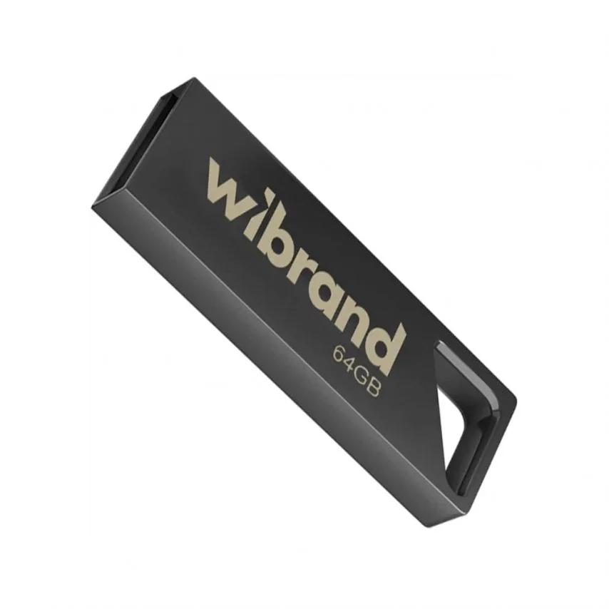 USB флешка Wibrand метал 64Гб сірий USB 2.0 моноблок