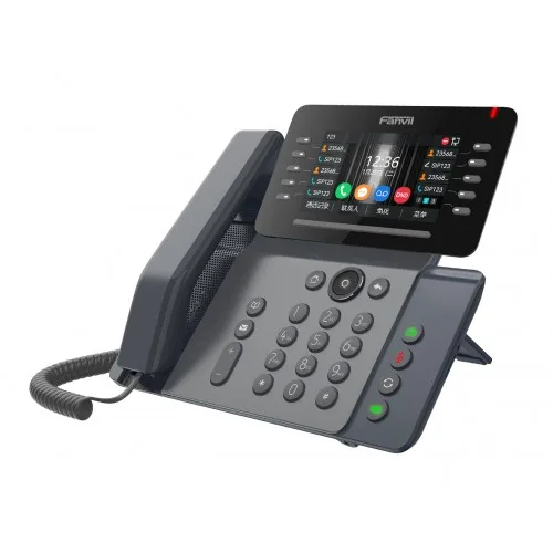 Телефон IP Fanvil V65 2xGE LAN, 1xUSB-A, BT4.2, Wi-Fi, 20 SIP line, SW Linux, PoE, 4.3" кольоровий дисплей, 45 DSS клавіш, чорний