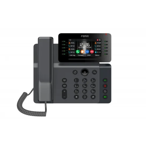 Телефон IP Fanvil V65 2xGE LAN, 1xUSB-A, BT4.2, Wi-Fi, 20 SIP линий, SW Linux, PoE, 4.3" цветной дисплей, 45 DSS клавиш, черный.