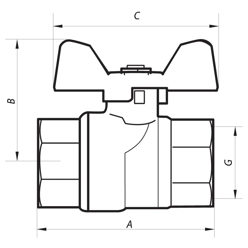Кран шаровой NOLF латунь 1/2" стальной