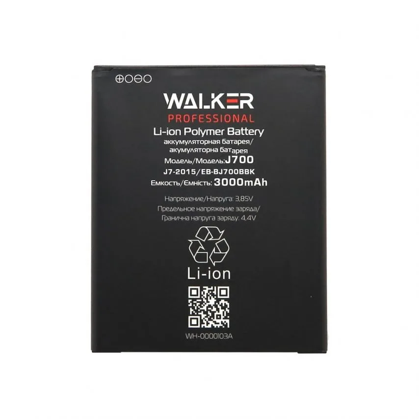 Акумулятор WALKER 3000mAh 3.85V для Samsung Galaxy J7/J700
