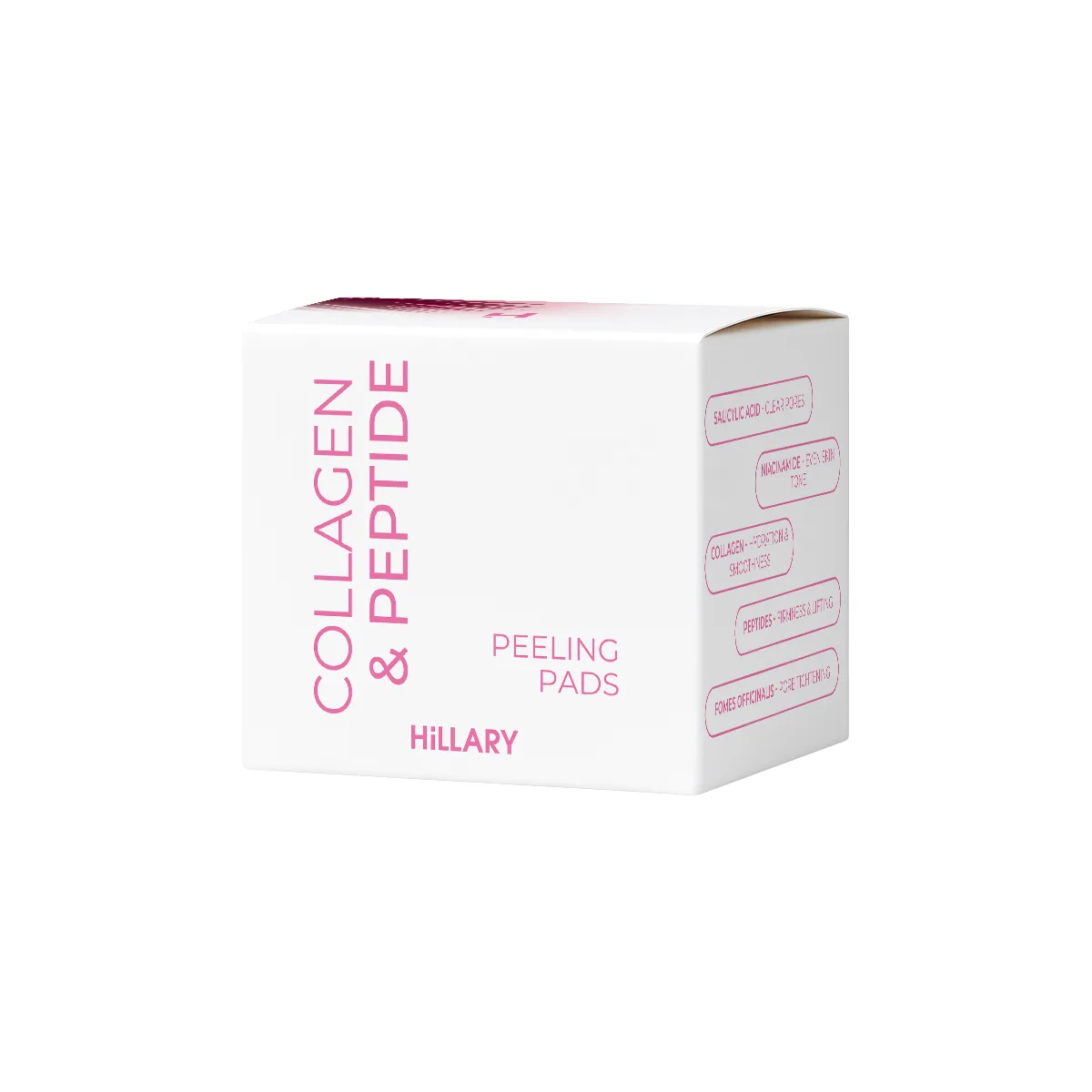 Отшелушивающие тонер-пады Hillary Collagen & Peptide 60 шт для очищения и пилинга кожи с коллагеном и пептидами.