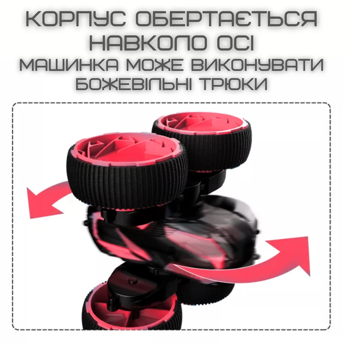 Швидкісна трюкова машинка перевертень радіокерування MKB Fancy Flip LED підсвічування 32x20x8,5 см