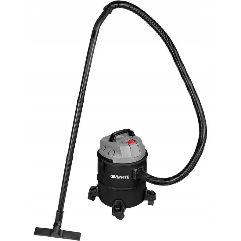 Професійний пилосос GRAPHITE 1200Вт, 18кПа, контейнер на 20л, з колесами.