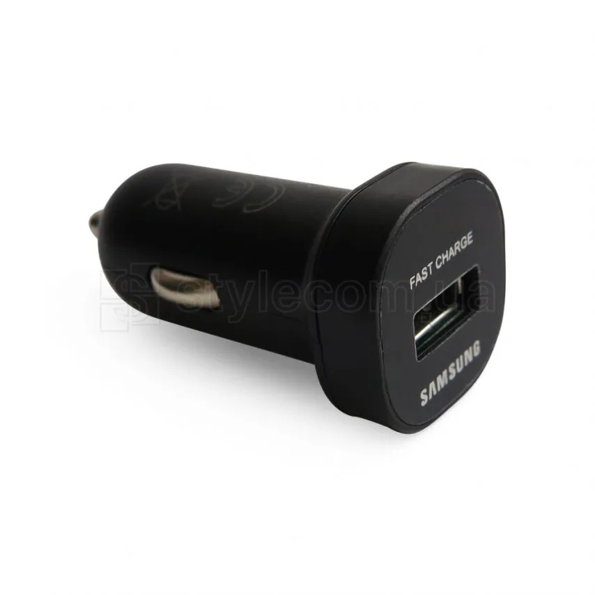 Автомобільний зарядний пристрій 2в1 Type-C 1USB 2А чорний пластиковий