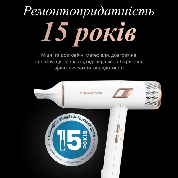 Фен Rowenta 2000 Вт 3 швидкості 3 температури Білий