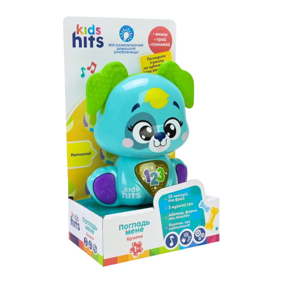 Інтерактивна музична іграшка Kids Hits щеня з безпечного матеріалу зелений