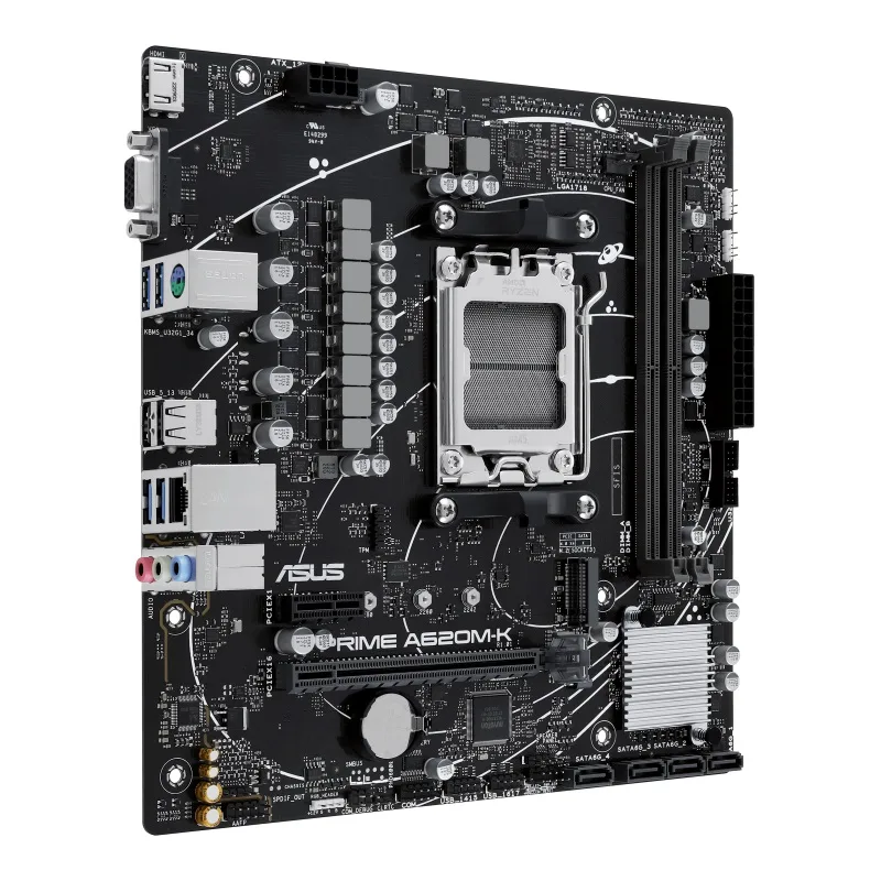 Материнська плата ASUS A620M-K AM5 micro-ATX 2xDDR5 HDMI D-Sub 226x221 мм