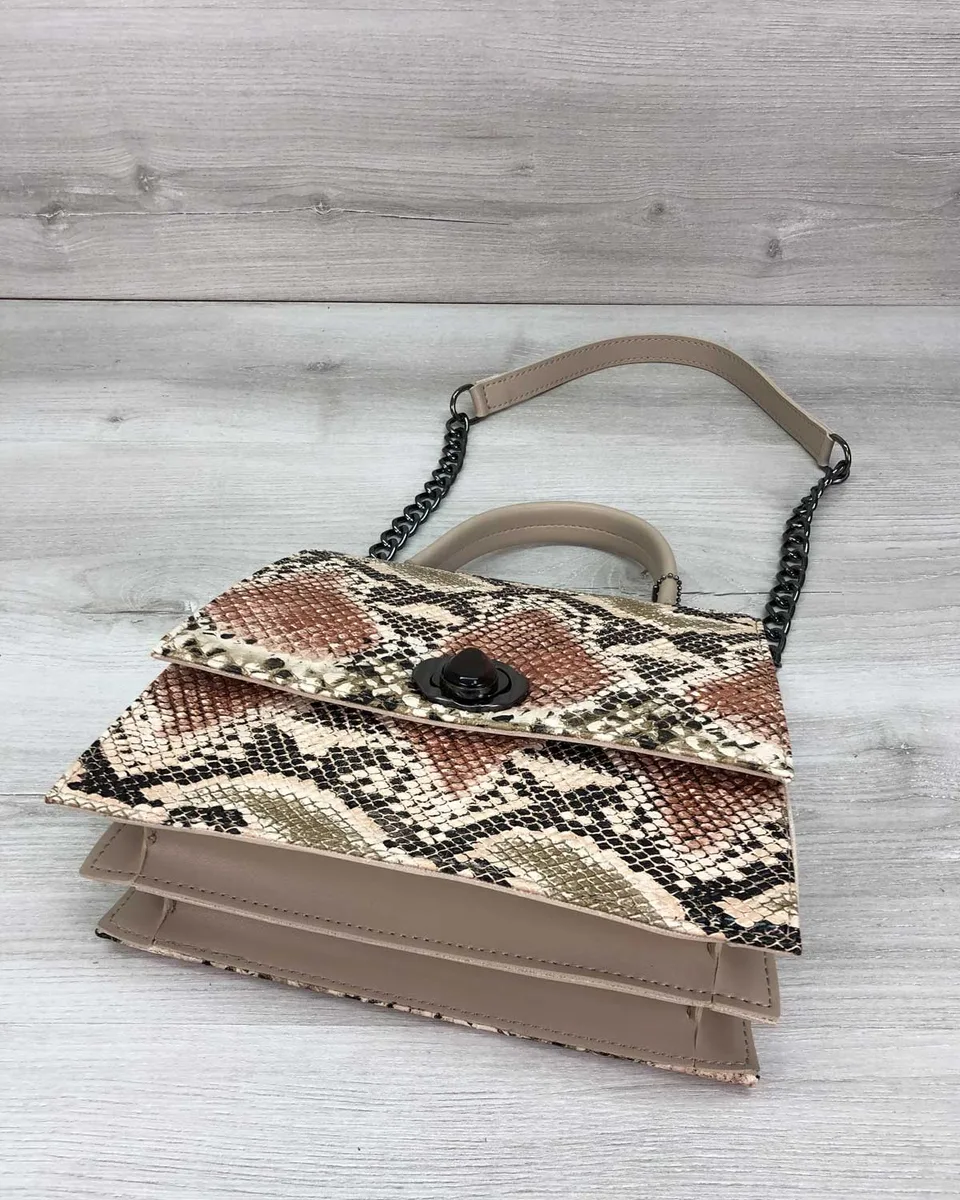 Женская сумка Lana 20x24x7 см экокожа бежевый с плечевым ремнем