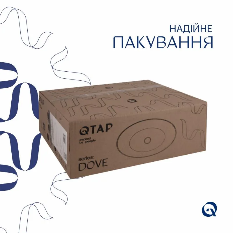 Раковина накладна Qtap Dove овальна керамічна 415x340 мм біла